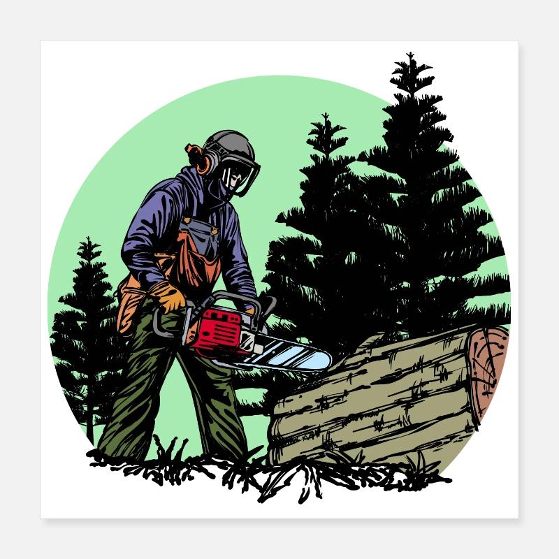 Sciure de bois sciure de bois bois forêt de bûcherons Poster 40 x 40 cm