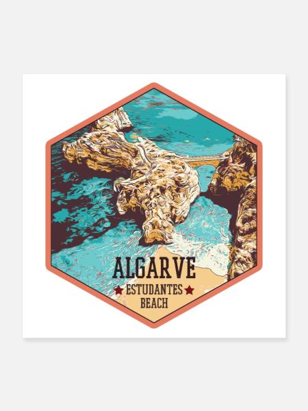 Estudantes beach near Lagos, Algarve - Poster 16" x 16" (40x40 cm) - white - Front