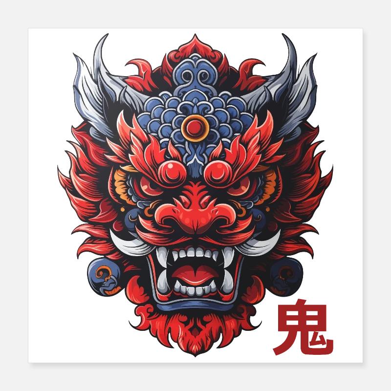 Oni, japanischer Dämon Poster 40x40 cm