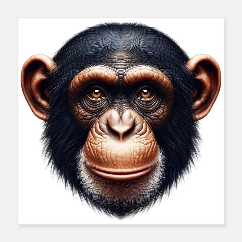 Schimpanse Affe Poster 40x40 cm
