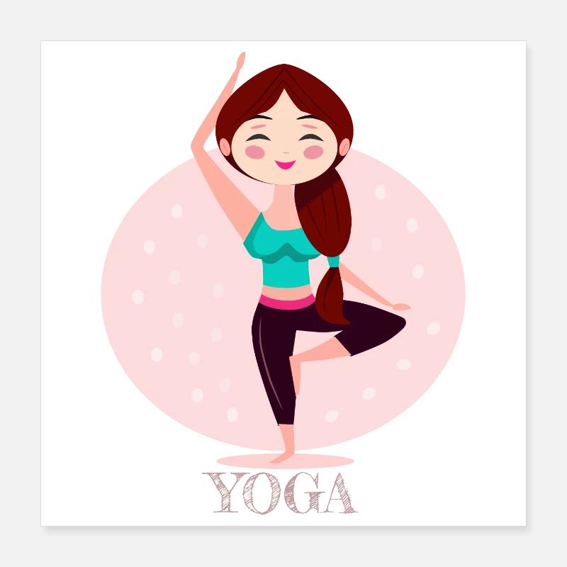 Yoga-Mädchen Poster 40x40 cm