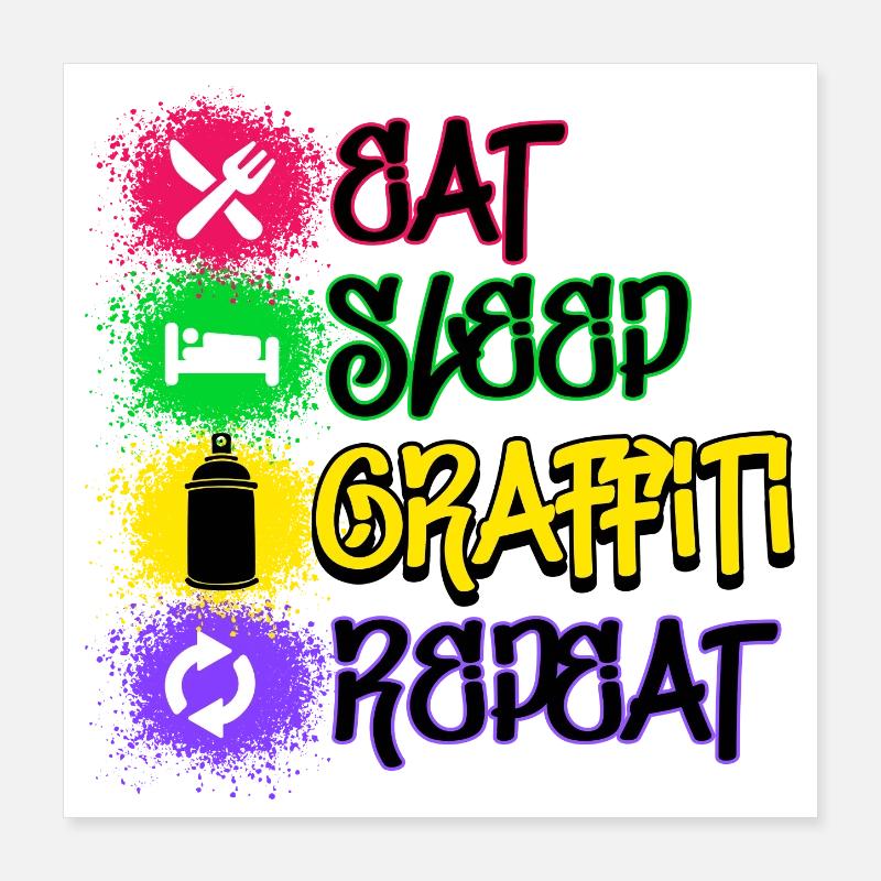 Graffiti Statement Sprayer Spraydose Kunst Poster 40x40 cm