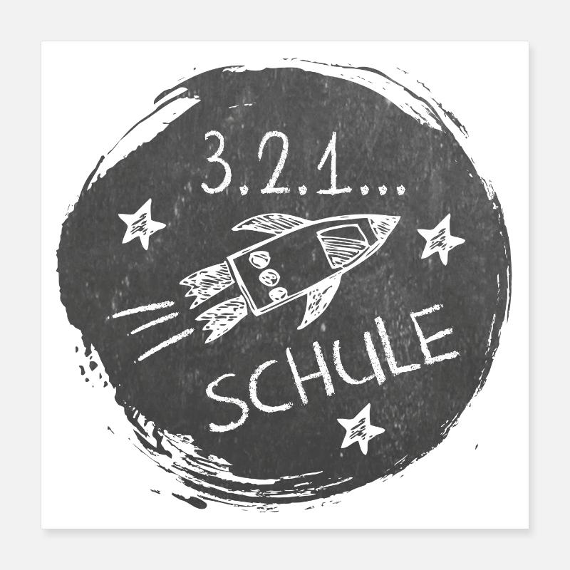 Back to School - 3-2-1 School | Rocket Blackboard Optics Poster 16" x 16" (40x40 cm)