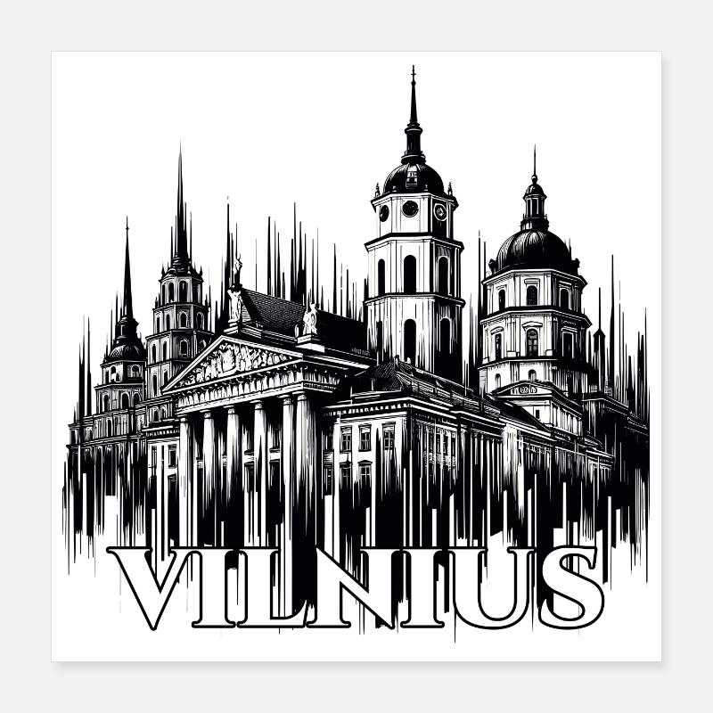 Vilnius Capitale Lituanie Baltique Cadeau Poster 40 x 40 cm