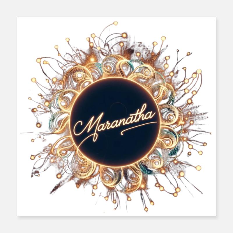 Maranatha Lichtkugel mit Strahlenkranz Poster 40x40 cm