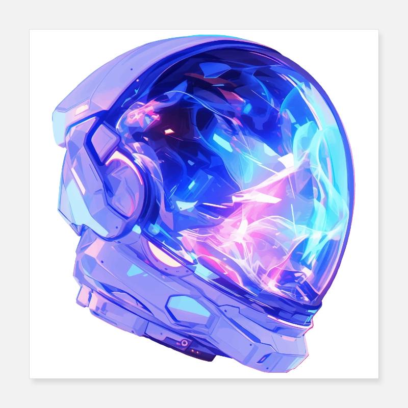 Astronauten-Helm Poster 40x40 cm