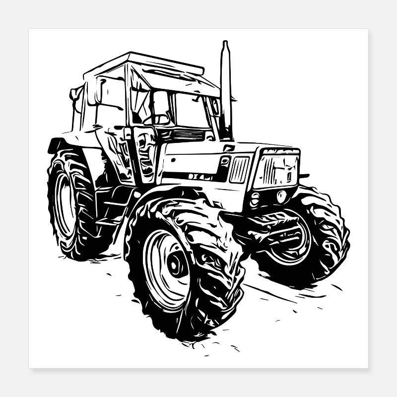 Frontlader Poster 40x40 cm