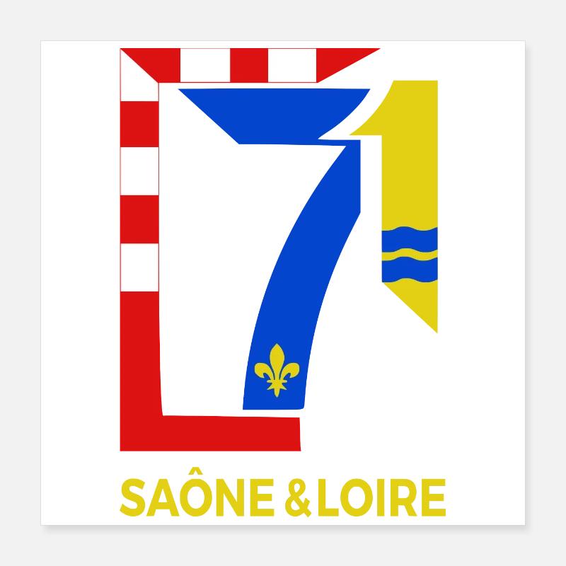 Saône et Loire Poster 40 x 40 cm