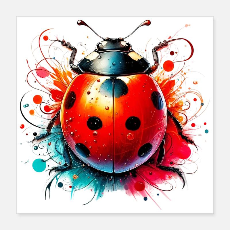 Marienkäfer Poster 40x40 cm