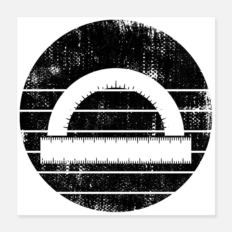 Protractor Ruler Poster 16" x 16" (40x40 cm)