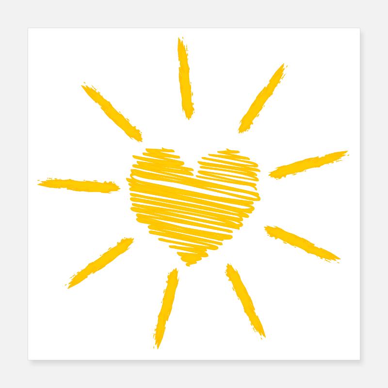 Sonne im Herzen! Poster 40x40 cm