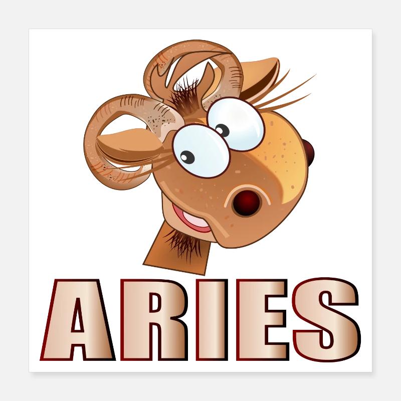 WIDDER STERNZEICHEN MÄRZ APRIL Poster 40x40 cm