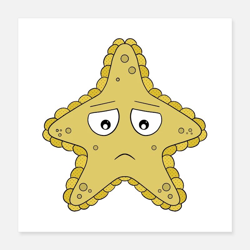 Sad Starfish Poster 16" x 16" (40x40 cm)