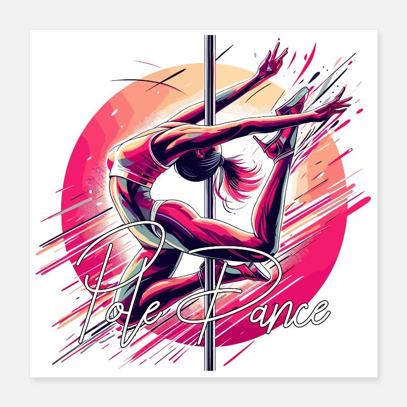 Pole Dance Dynamik pink Geschenk Poster 40x40 cm