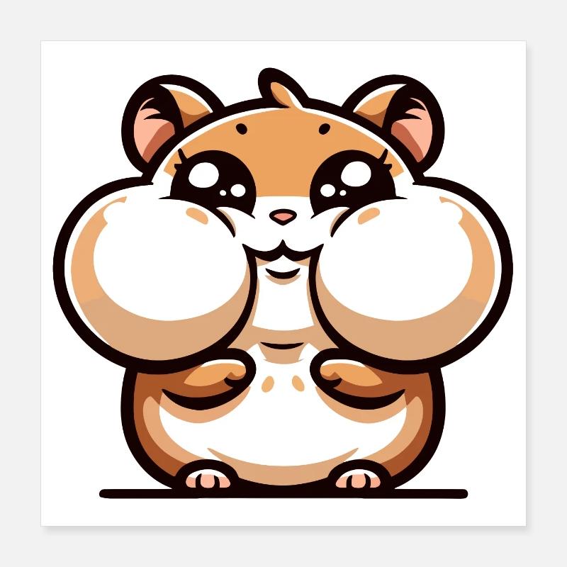 Un hamster de style dessin animé Poster 40 x 40 cm