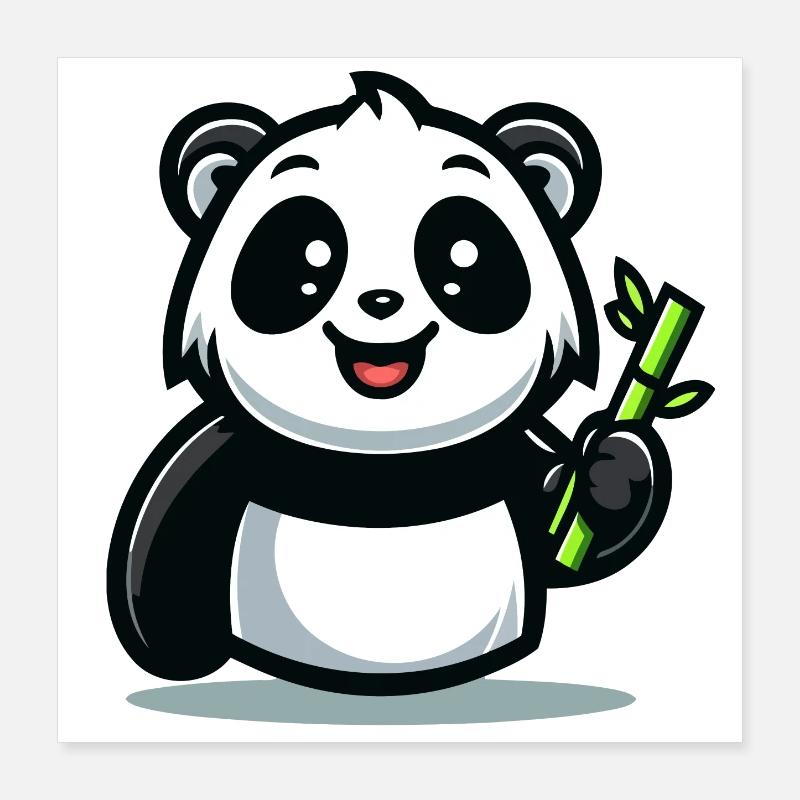 Panda Snacktime : Le Muncher de bambou Poster 40 x 40 cm