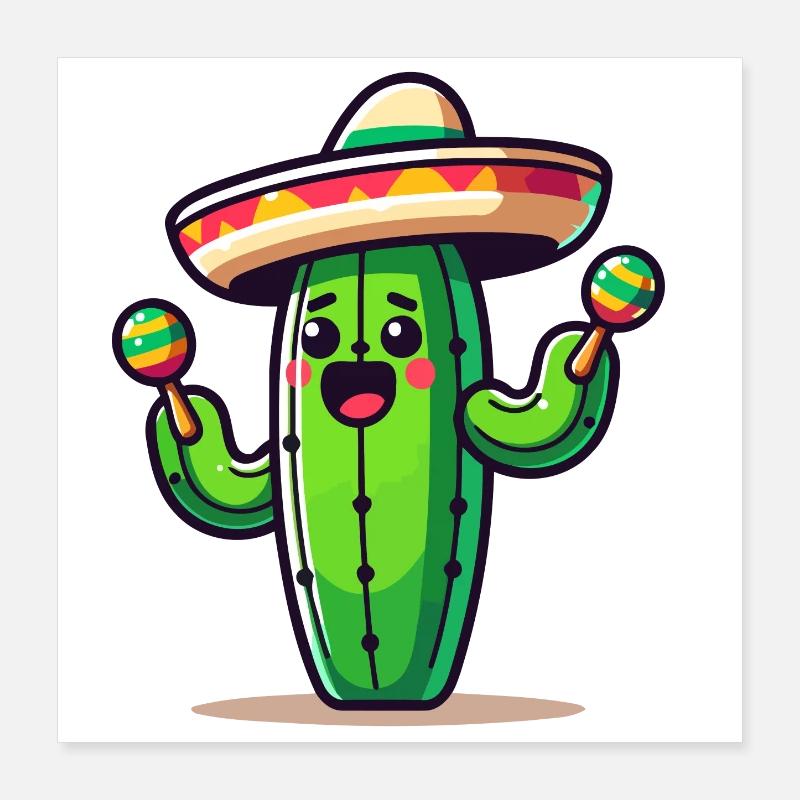 Fiesta Cactus: The Saguaro Shaker Poster 16" x 16" (40x40 cm)