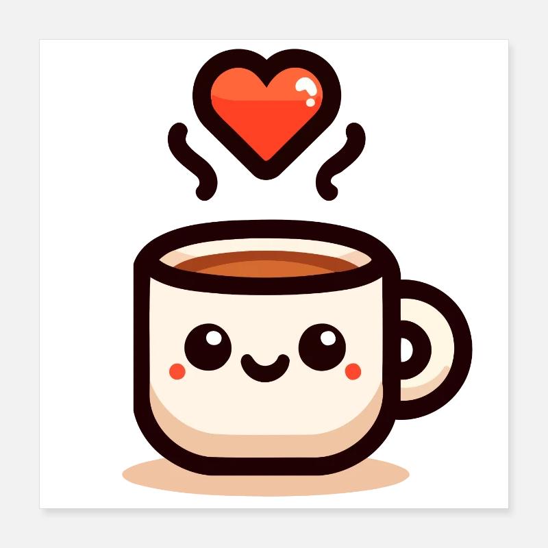 Cheery Cuppa: Ein Schluck Liebe Poster 40x40 cm