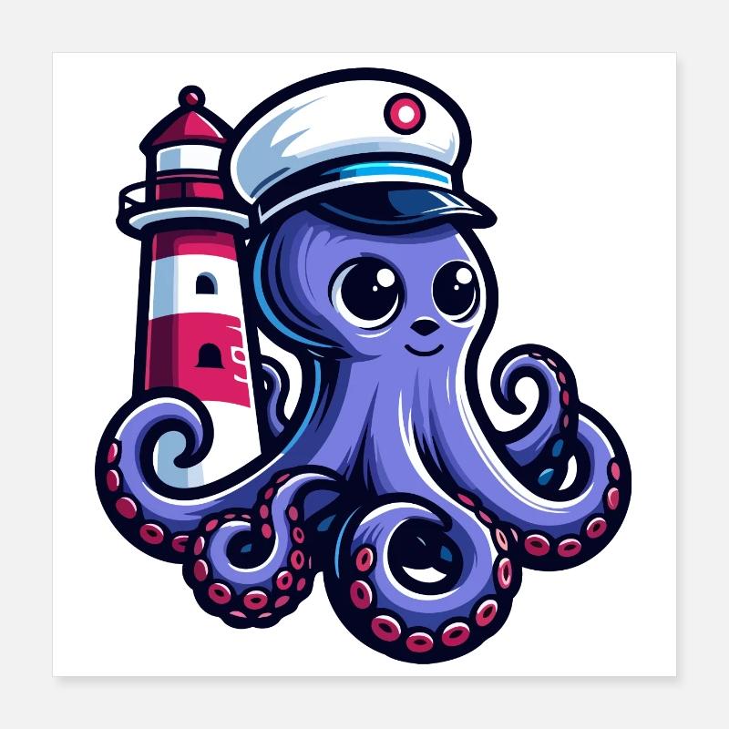 Octo-Navigator : Phare des mers Poster 40 x 40 cm