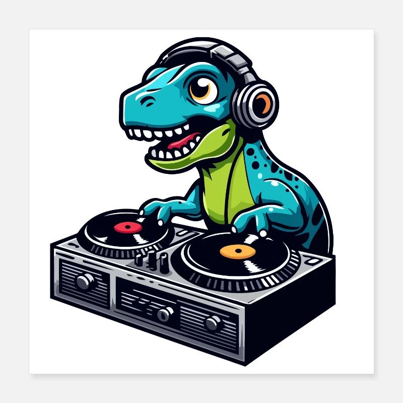 Dino Decks: The Mesozoic Music Master Poster 16" x 16" (40x40 cm)