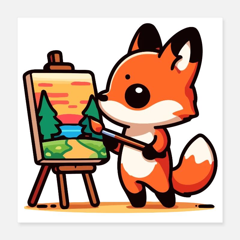 Fox Palette: Der Waldmaler Poster 40x40 cm