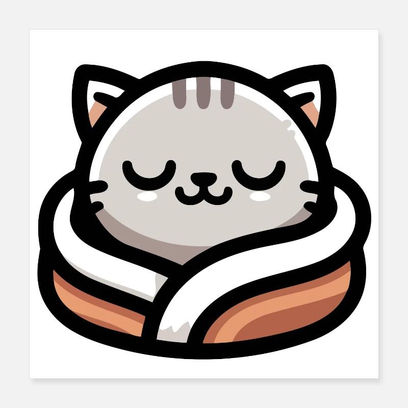 Slumber Paws: The Dreamy Tabby Poster 16" x 16" (40x40 cm)