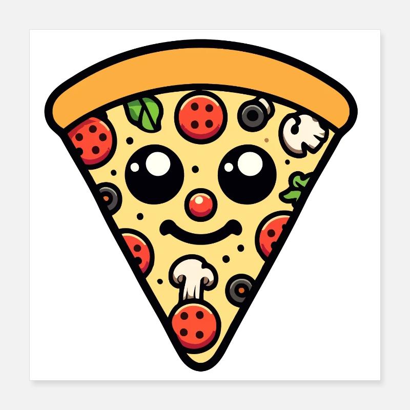 Peppige Peperoni: Die glückliche Scheibe Poster 40x40 cm