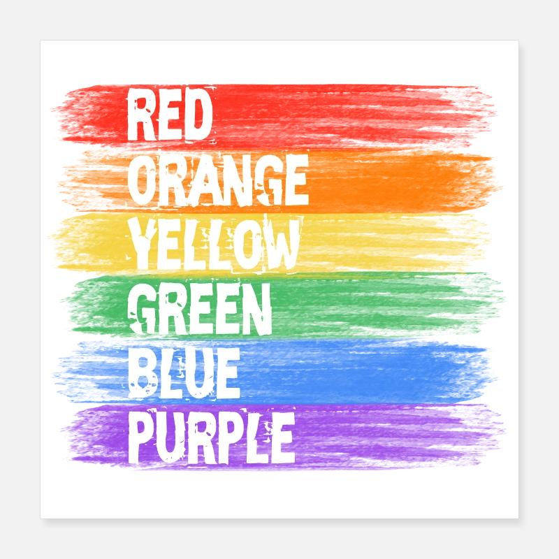 Regenbogenfarben Streifenkunst Poster 40x40 cm