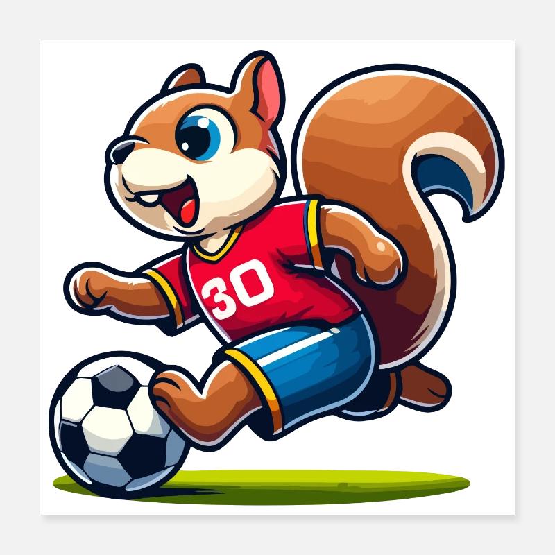 Scamper Striker: The Soccer Squirrel Poster 16" x 16" (40x40 cm)