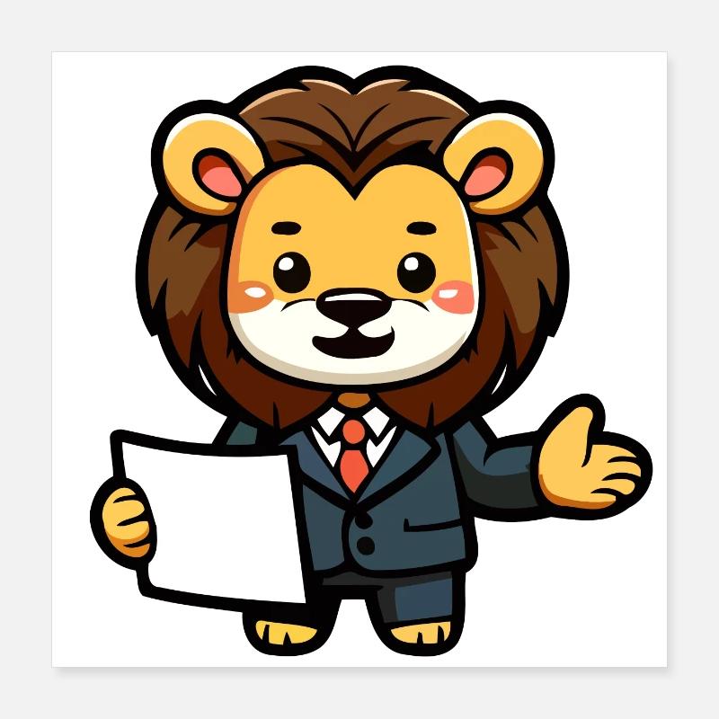 Der Unternehmenslöwe Poster 40x40 cm