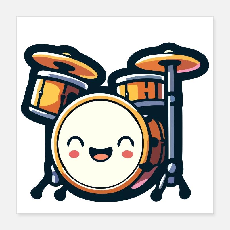 Rhythmic Rumble : le délice de la batterie Poster 40 x 40 cm