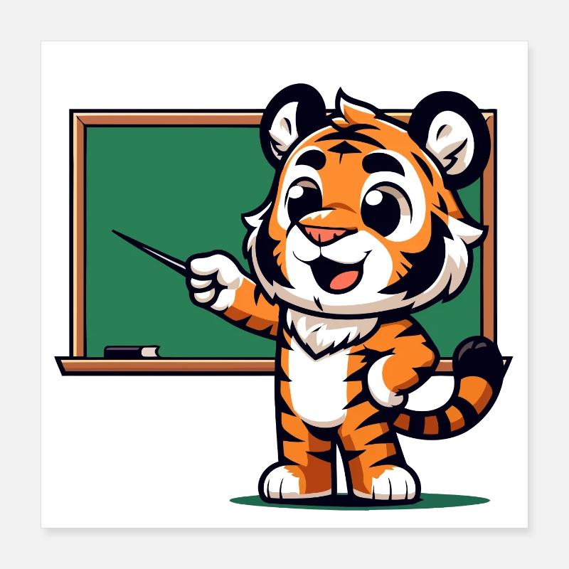 Professor Tiger's Class Poster 16" x 16" (40x40 cm)