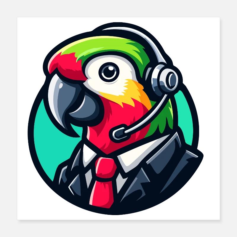 Parrot Professional Chat Support Poster 16" x 16" (40x40 cm)