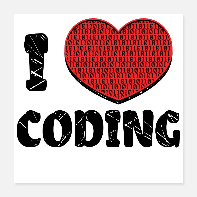 Code Developer Skripting Debug Herz Statement Poster 40x40 cm