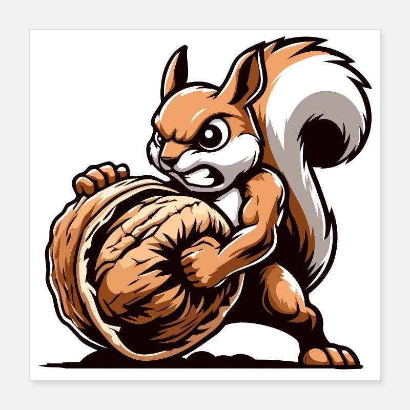 Mighty Nut Conqueror : L’écureuil énergique Poster 40 x 40 cm