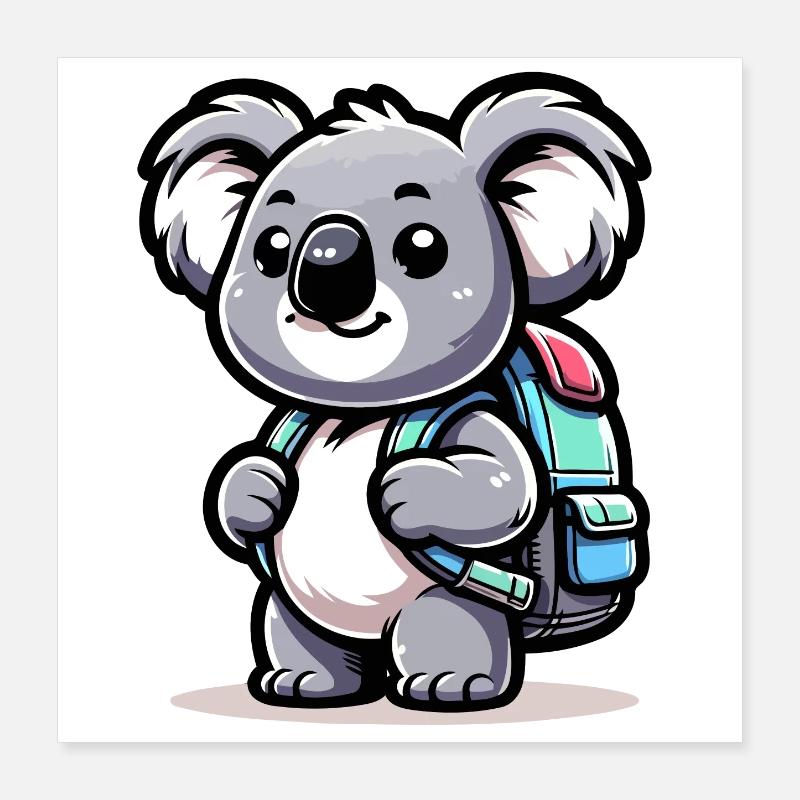 Backpacker-Koala: Der Globetrotter-Kumpel Poster 40x40 cm