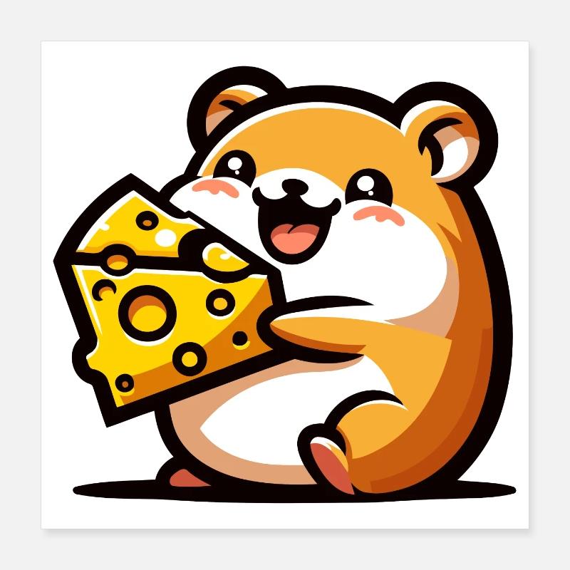 Cheesy Chomper: The Delightful Hamster Poster 16" x 16" (40x40 cm)