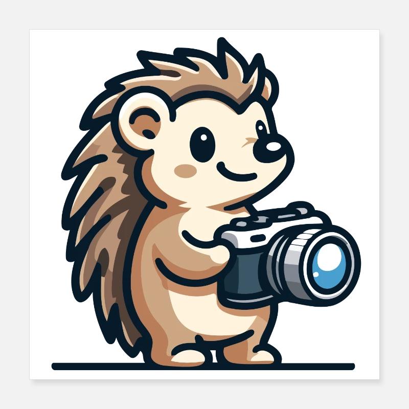 Schnappschuss-Igel: Der Shutterbug-Kumpel Poster 40x40 cm