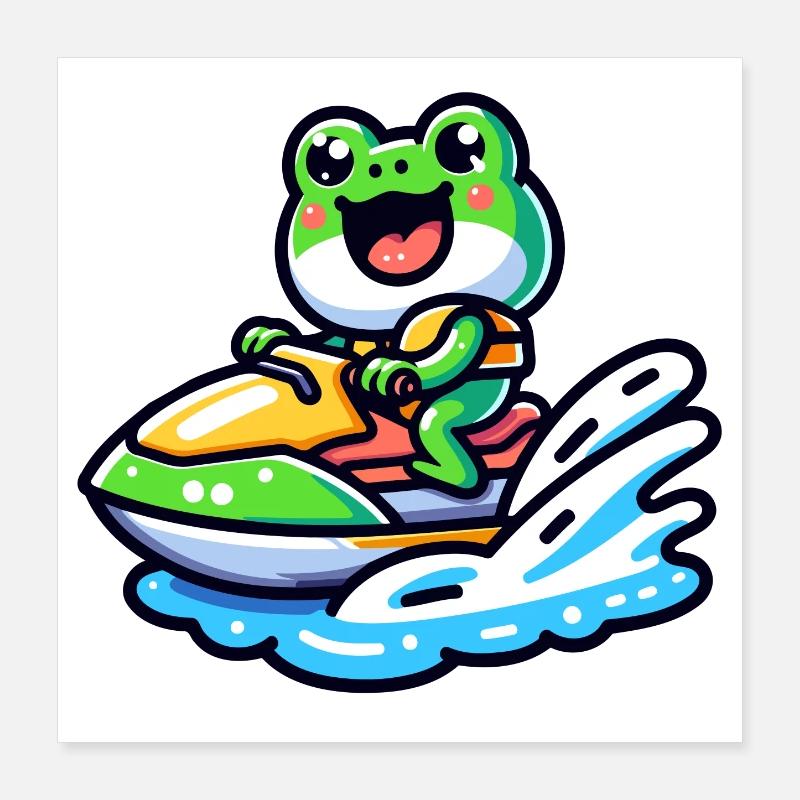 Splashy Frog : Escapades en scooter des mers Poster 40 x 40 cm