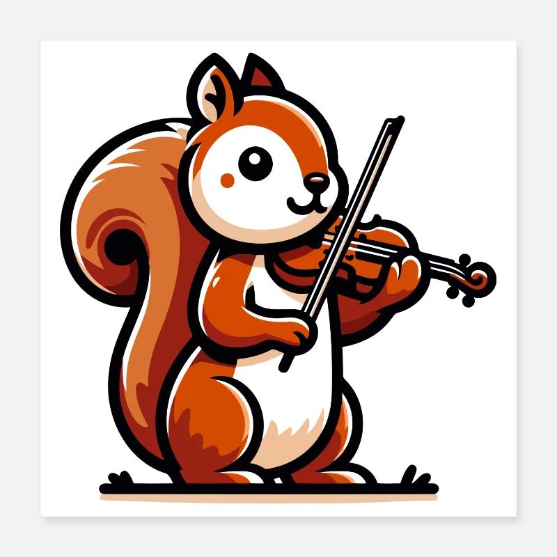 Melodic Squirrel: Symphony in the Park Poster 16" x 16" (40x40 cm)