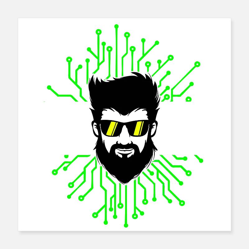 Computerfreak Developer Open Source Code Skripting Poster 40x40 cm