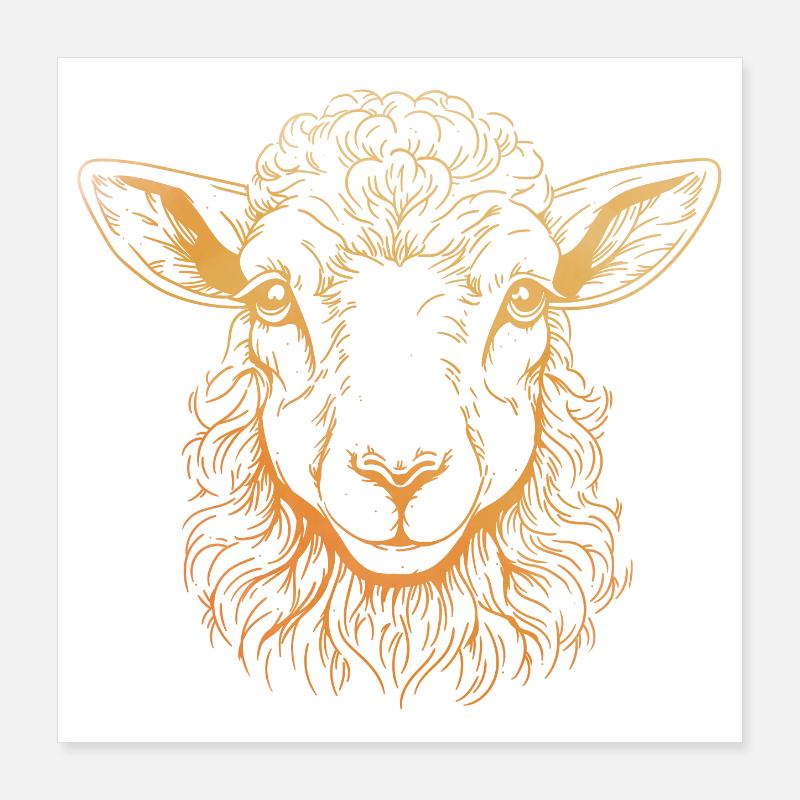 Lamm Portrait Poster 40x40 cm