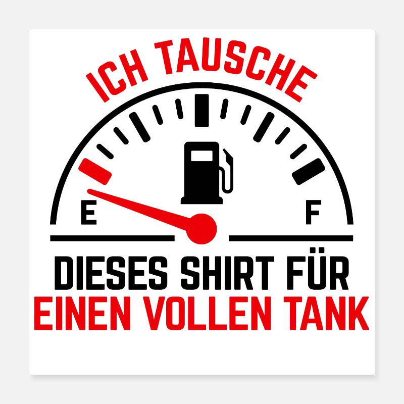 Tankstelle Benzin Statement Tanken Strom Energie Poster 40x40 cm