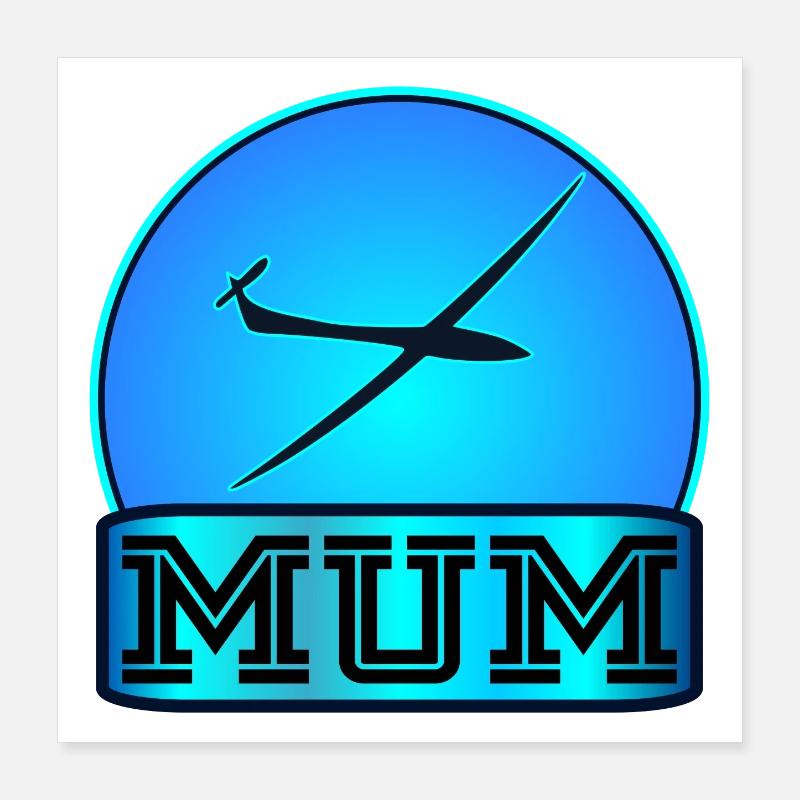 FEMALE GLIDER PILOT MUM Poster 16" x 16" (40x40 cm)