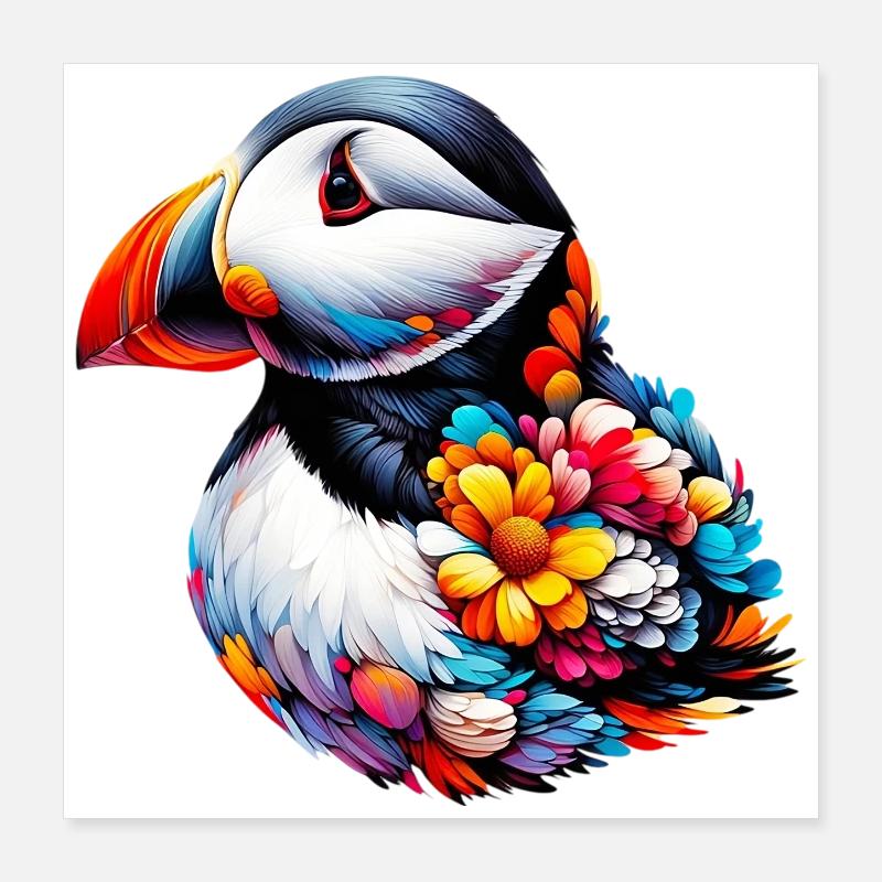 Puffin Poster 16" x 16" (40x40 cm)