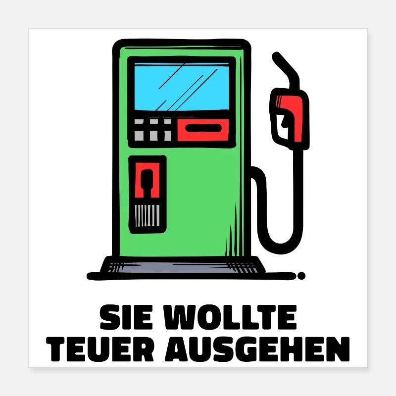 Pompe à carburant de déclaration d’essence de station-service de ravitaillement Poster 40 x 40 cm