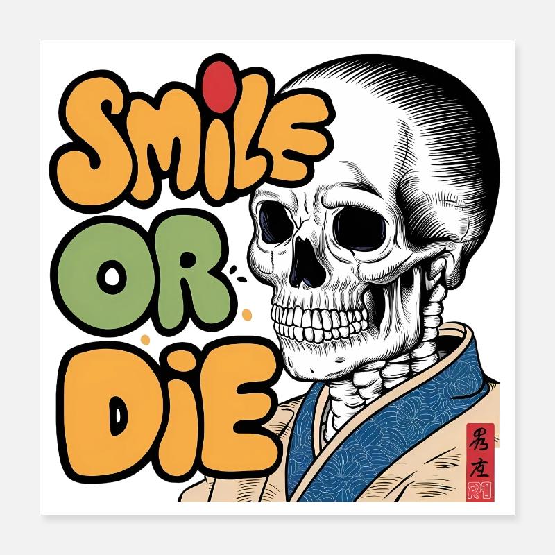 Skeletor with Optimistic Message Poster 16" x 16" (40x40 cm)