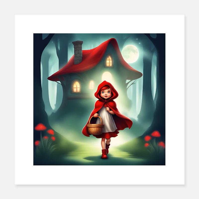 Rotkäppchen, ein wunderbares Märchen Poster 40x40 cm