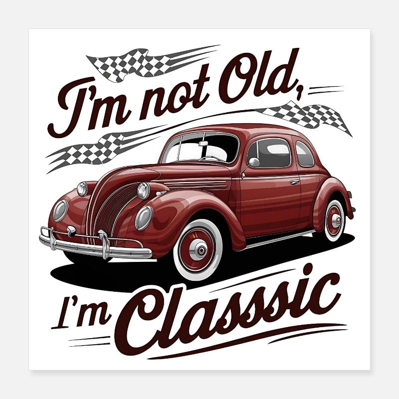 Vintage Retro Flug Oldtimer Design Poster 40x40 cm