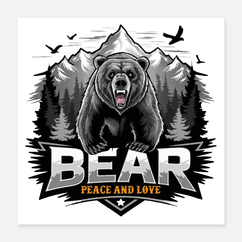 BEAR: Peace And Love Poster 16" x 16" (40x40 cm)